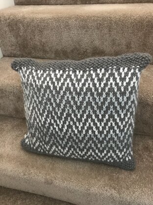 Knitted Zigzag Cushion in Paintbox Yarns Simply Chunky - Downloadable PDF