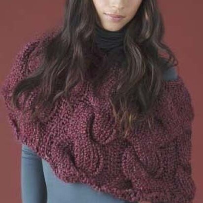 Cabled Capelet in Lion Brand Homespun - 60486A - knitting pattern