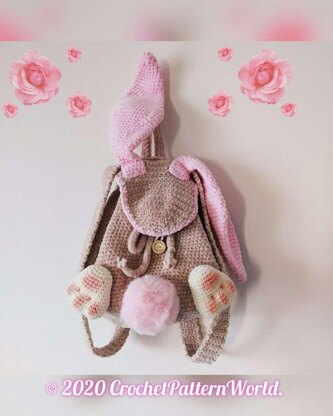 Crochet Bunny backpack patterns Crochet pattern Rucksack Amigurumi Backpack for children (English, Deutsch, Français)