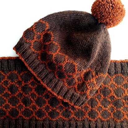 Octagon hat and cowl - knitting pattern