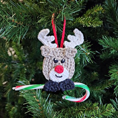 Reindeer Candy Cane Holder Ornament