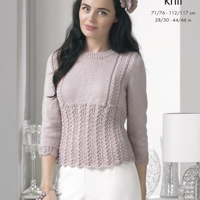 Cardigan & Sweater in King Cole Glitz DK - 4398 - Downloadable PDF