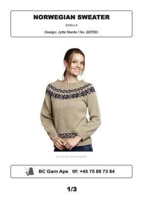 Norwegian Sweater in BC Garn Semilla - 2257BC - Downloadable PDF