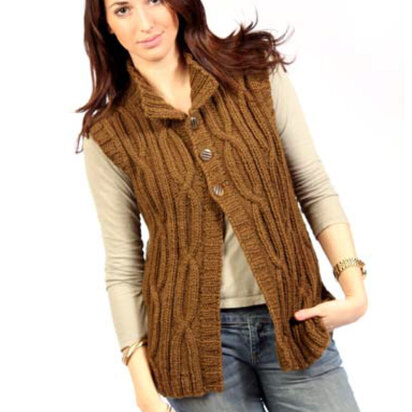 Open Cables Vest in Caledon Hills Chunky Wool