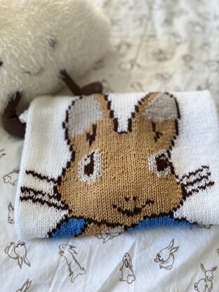 Peter Rabbit Baby Blanket Knitting pattern by Not Just Nanas Knit