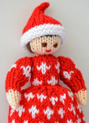 Anneke - Christmas Elf Folk Doll Knitting Pattern