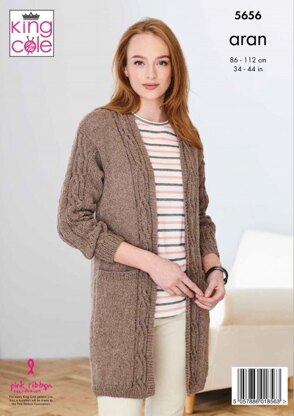 Waistcoat and Cardigan in King Cole Forest Aran - 5656 - Leaflet