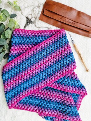 Pretty Puff Stitch Infinity Scarf