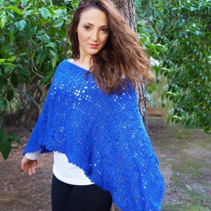 Sapphire shimmer poncho