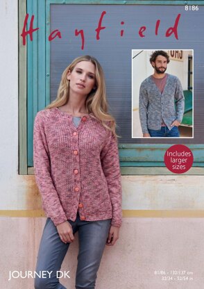 Cardigans in Hayfield Journey DK  - 8186 - Downloadable PDF