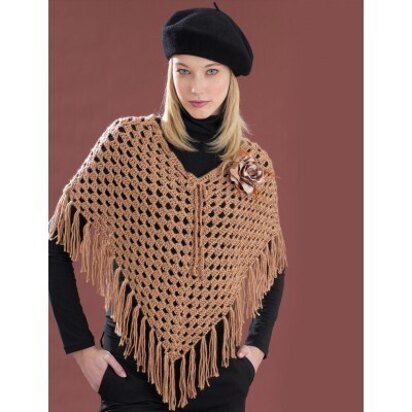 Cool Poncho in Bernat Satin