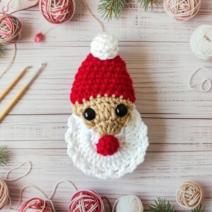 Crochet Santa Clause Hair Clip Pdf + Video Tutorial