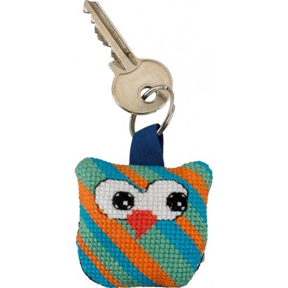 Permin Owl Keyring Cross Stitch Kit - 5 x 5 cm - 11-6110