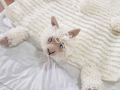 3in1 Llama Baby Blanket Toy Crochet pattern by Crafting Happiness