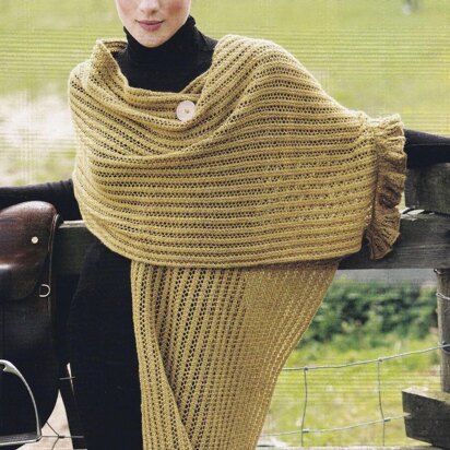 Lace and Bell Edge Wrap - knitting pattern