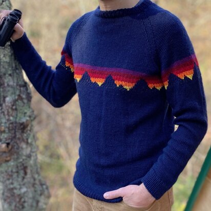 Mountain Sunset Crew Neck Sweater