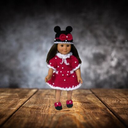 Minnie Mouse Doll Dress for 18" Doll