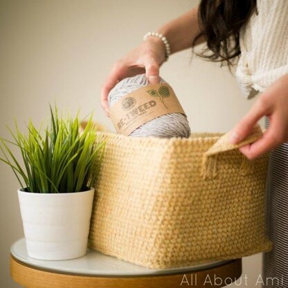 Rustic Tweed Basket