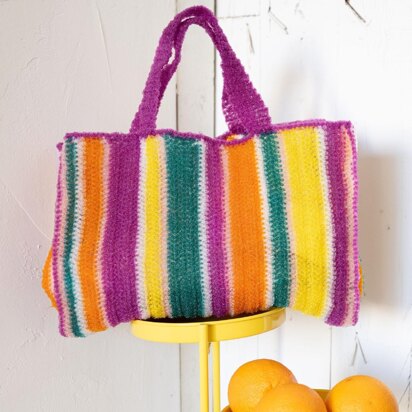 Multicolor Bag in Lion Brand Stitch Soak Scrub - M22212 SSS - Downloadable PDF