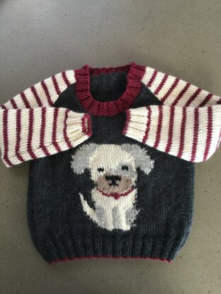 Child’s Intarsia puppy jumper