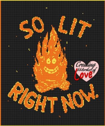 So lit Fire Framed Stitch Graph