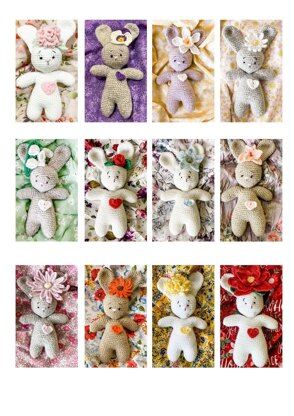 Birth Flower Bunnies 12 Months