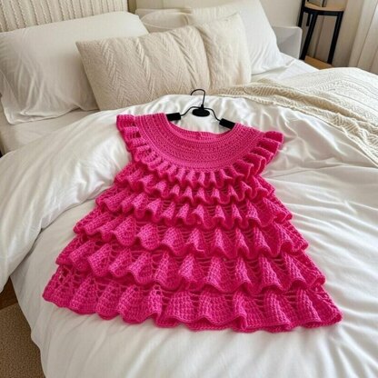 Crochet Baby Dress Pattern + Video Tutorial – Lacy Baby Girl Outfit, Preemie to Newborn Size PDF