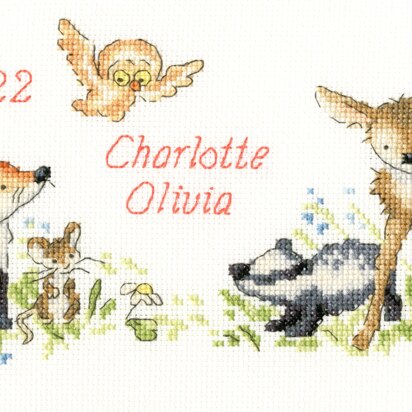 Bothy Threads Woodland Welcome by Kate Garrett Cross Stitch Kit - 38 x 14.5cm - Multi