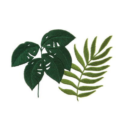 Monstera & Botanical Fern  in DMC - PAT0008 -  Downloadable PDF