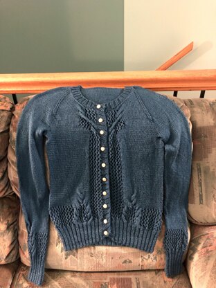 Ladies Lacy Edged Cardigan