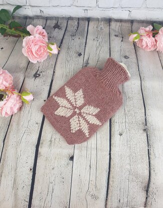 Snowflake hot water bottle cover