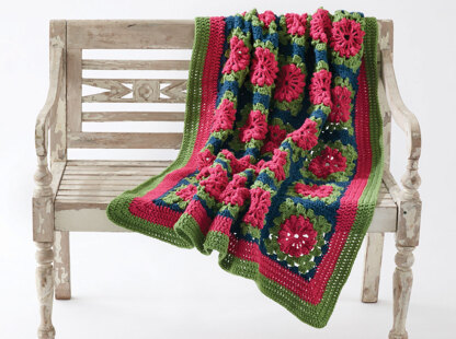 Petal Pops Crochet Blanket in Caron One Pound - Downloadable PDF