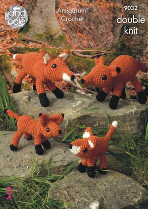 The Fox Family in King Cole Merino DK - 9032 - Downloadable PDF