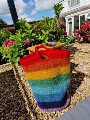 Rainbow Stripes Felted Bag US Terms