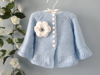 Knitting Crochet PATTERN Baby Jacket Baby Dress 0 - 12 months