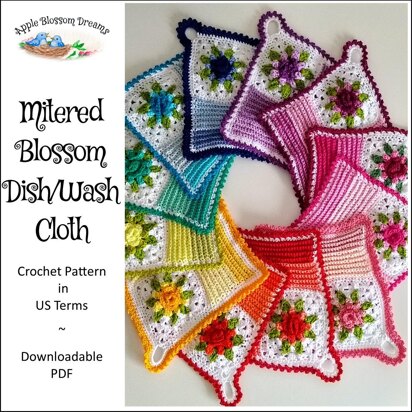 Mitered Blossom Dishcloth