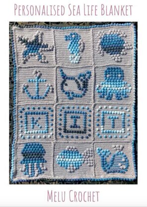 Personalised Sea Life Blanket by Melu Crochet