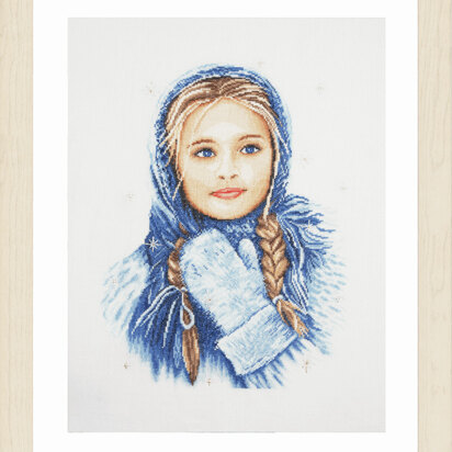 Lanarte Winter Girl Counted Cross Stitch Kit - 30 x 40 cm