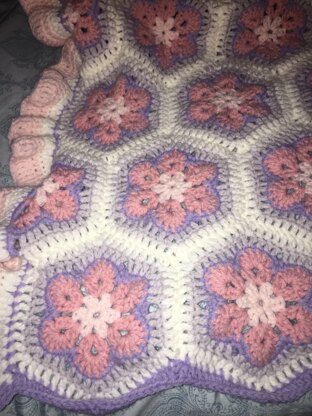 African flower hexagon baby blanket