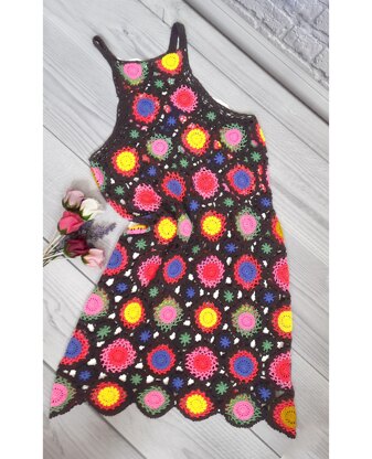 Rainbow medalions tank dress.