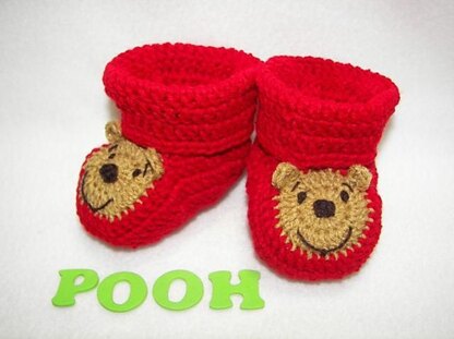 Pooh Baby Booties