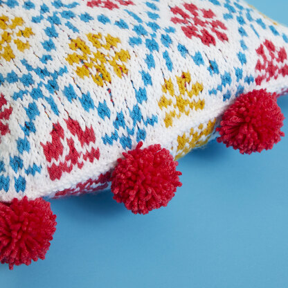 "Fizzy Flower Cushion" - Free Cushion Knitting Pattern For Home in Paintbox Yarns Simply Chunky by Paintbox Yarns