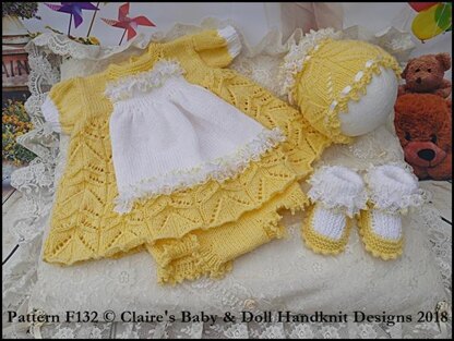 ‘Baby Alice’ Dress Set 16-22” doll/preemie-3m+ baby