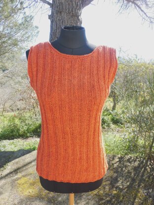 VINZERIA SILK TOP, top/slipover vest in silk blend