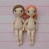 Two sweet crochet play dolls