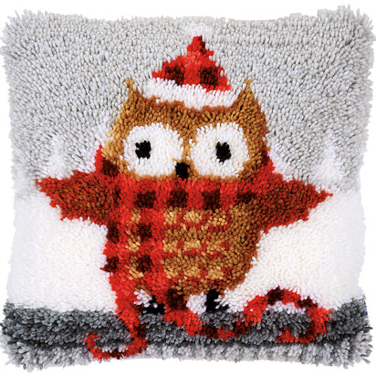 Vervaco Christmas Owl Cushion Latch Hook Kit