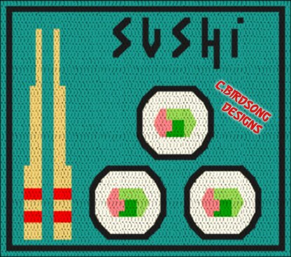 Sushi Vibes Overlay Mosaic Square