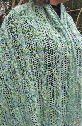 Easy Abiko Cable Lace Shawl