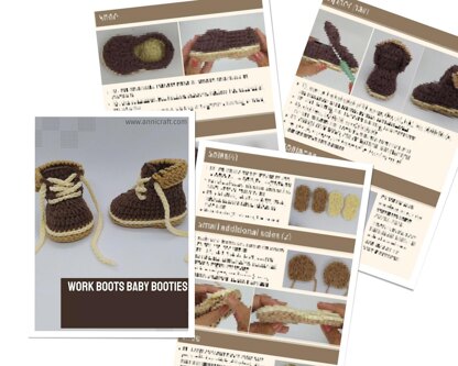 Work Boots Baby Booties