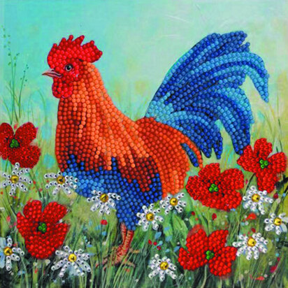 Crystal Art Cockerel in the Field Card Diamond Painting Kit